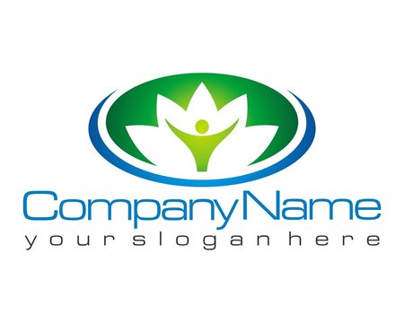 lotus leaf plant silhouette logo image vector