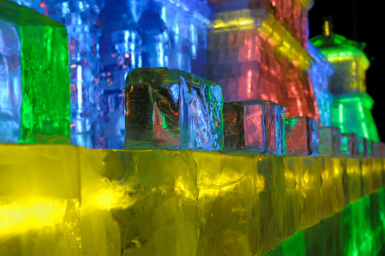 Colorful Ice wall