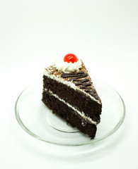chocolate cake slice on plate