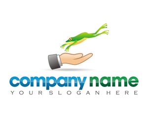 frog toad hand logo image vector