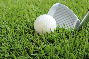 Golf ball about to be hit