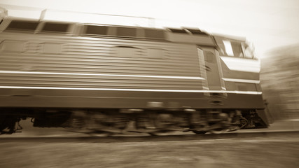 Railway locomotive motion blur