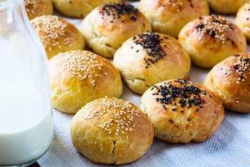 Buns with sesame