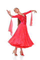 Naklejka premium The Latino dancers in ballroom