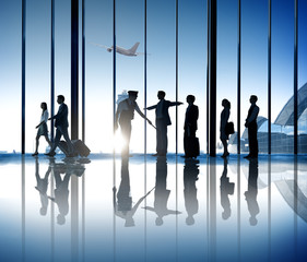 Business People Airport Security System Business Concept