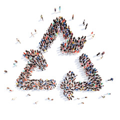 People in the form of arrows.