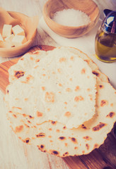 vintage photo of Fried tortilla 