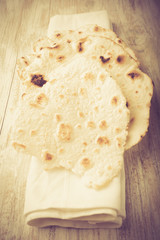 vintage photo of Fried tortilla 