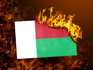Flag burning - Madagascar