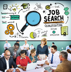 Job Search Qualification Recruitment Hiring Application Concept