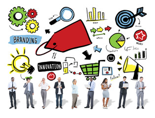 Business People Branding Marketing Digital Communication Concept
