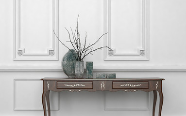 Vintage style console table in a classic room © XtravaganT
