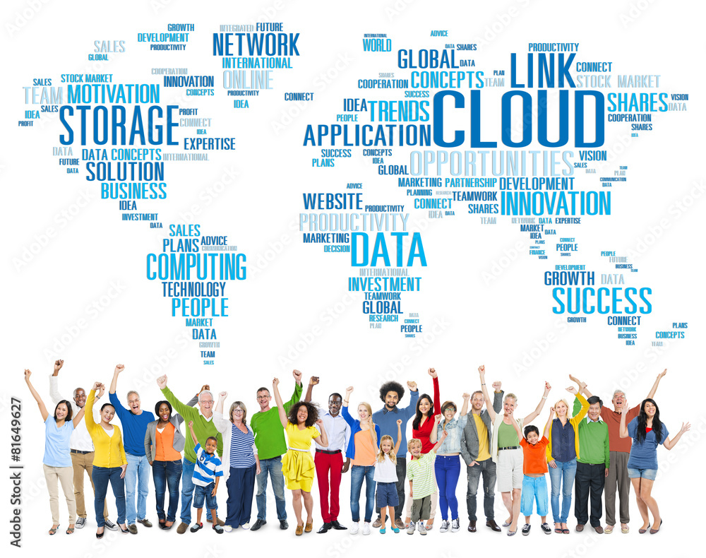 Poster link cloud computing technology data information concept - Posters