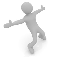 3d man isolated on white. Series: morning exercises - flexibilit