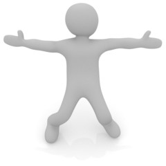 3d man isolated on white. Series: morning exercises - flexibilit