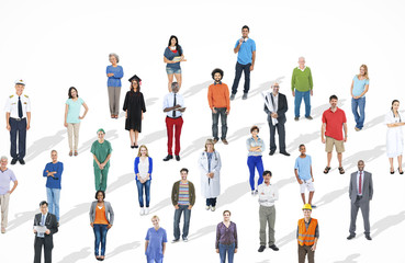 Obraz premium Diverse Large Group People Multiethnic Community Concept