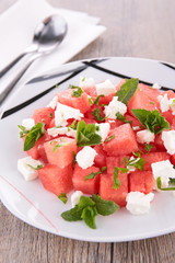watermelon salad with cheese