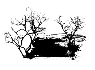 Halloween Grunge Dead Tree Banner