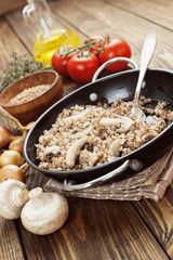 Buckwheat porridge with mushrooms