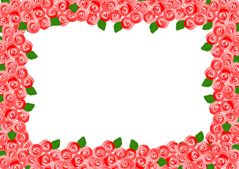 バラの花のフレームイラスト