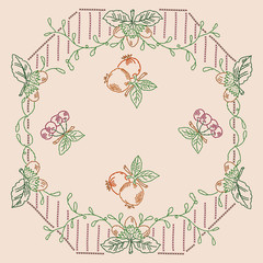 Fruit ornate Cross-stitch
