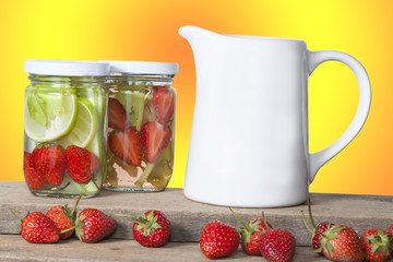 Infused water  ,refreshment for health.