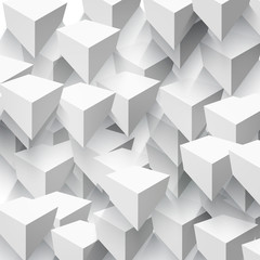 Vector Abstract geometric shape from gray cubes.