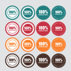 100 % Satisfaction Golden Label Vector Illustration