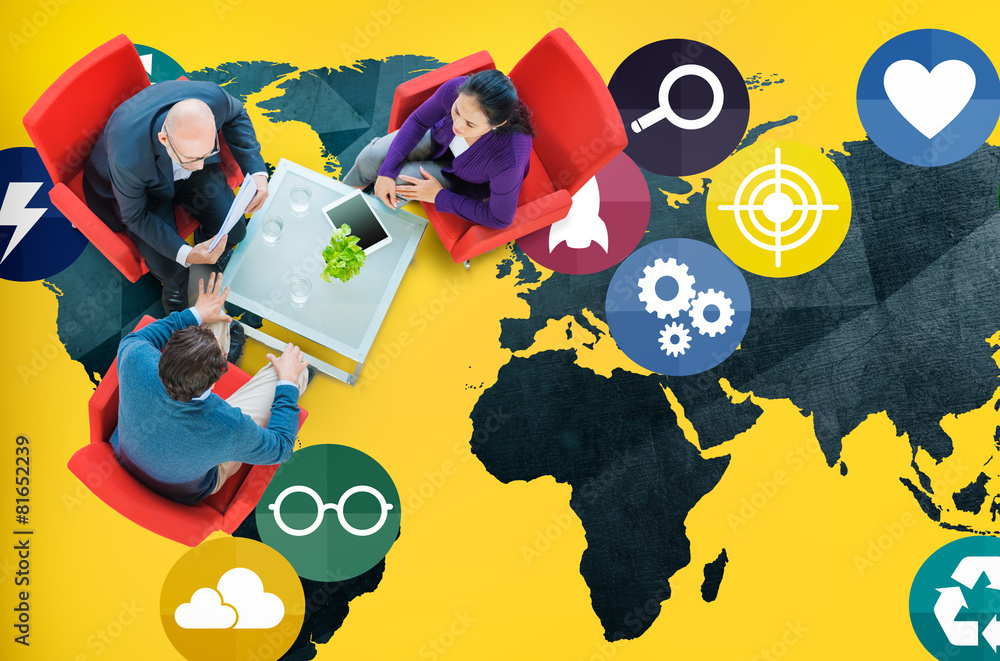 Aufkleber global communications social networking connection concept