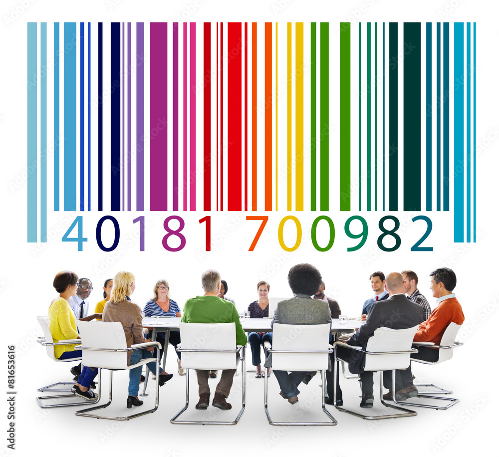Poster bar code identity marketing data encryption concept