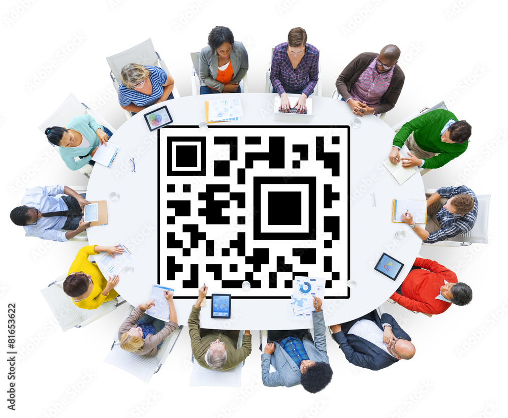Poster quick response code merchandise digital data concept