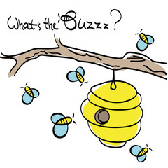 Bees Flying around The Beehive - 81653608