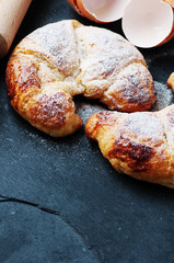 Fresh croissant on the table