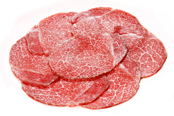 Premium raw japanese kobe beef sliced