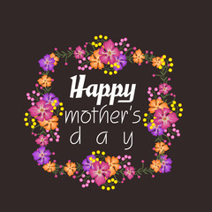 Greeting card design for Happy Mother's Day celebration.