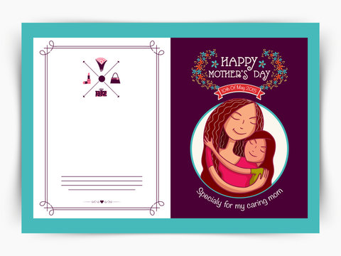 Greeting card design for Happy Mother's Day celebration.