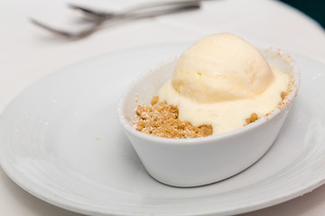 Apple Cobbler and Ice Cream