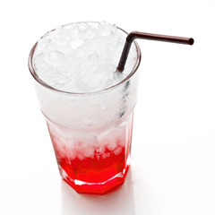 Strawberry Soda isolated on white background