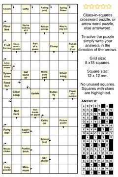 Arrowword (clues-in-squares) crossword puzzle
