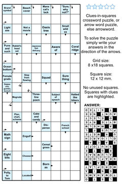 Arrowword (clues-in-squares) crossword puzzle