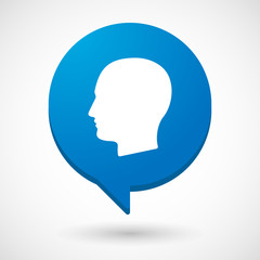 Comic balloon icon with a male head