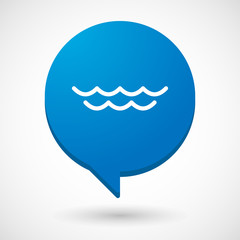 Comic balloon icon with a sea sign