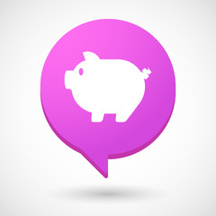 Comic balloon icon with a pig