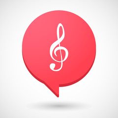 Comic balloon icon with a g clef