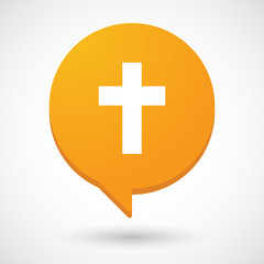 Comic balloon icon with a cross