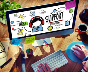 Support Solution Advice Help Care Satisfaction Quality Concept