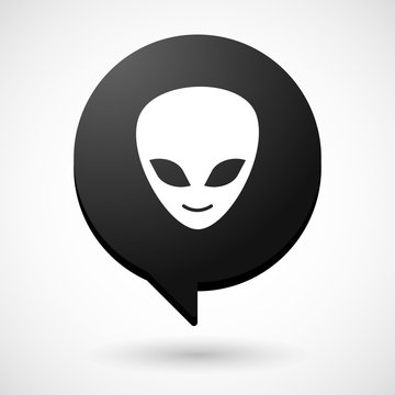 Comic balloon icon with an alien face