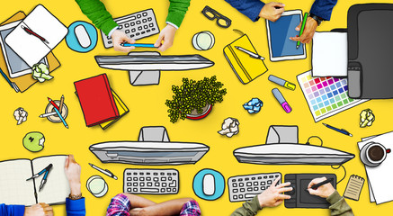 Business People Working Office Place of Work Concept