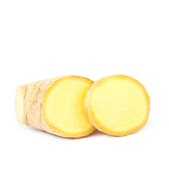 Ginger root isolated on white background.
