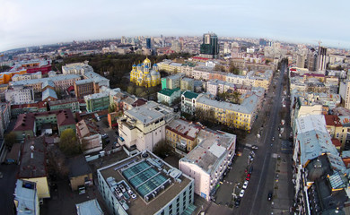 aerial view of the historic center of Kiev, Ukraine